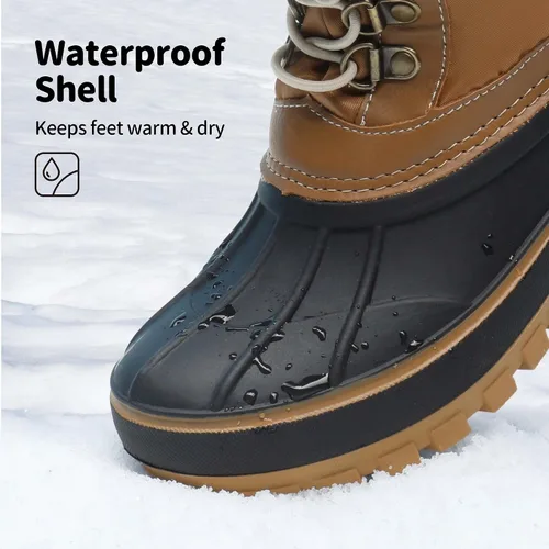 Miniatura 2 de DREAM PAIRS Botas de nieve, impermeables, con aislamiento, de invierno, para niño y niña