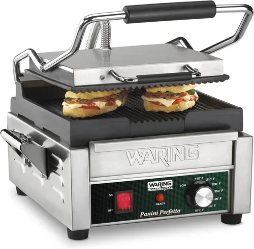 Waring Commercial WFG275 - Parrilla plana de tostado de tamaño completo de 14 x 14 pulgadas, 120 V, 1800 W, enchufe de 5 a 15 fases