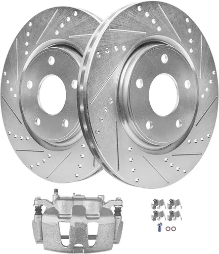 Miniatura 26 de Detroit Axle - Kit de frenos delanteros para Honda Accord 2003-2010, rotores de freno de disco perforados y ranurados de repuesto 2004 2005 2006