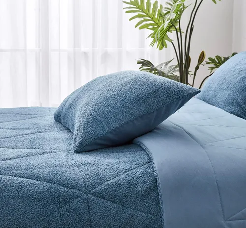 Miniatura 3 de Chezmoi Collection Zane - Juego de edredón Sherpa de 2 piezas, juego de ropa de cama reversible de microfibra lavada de doble cara