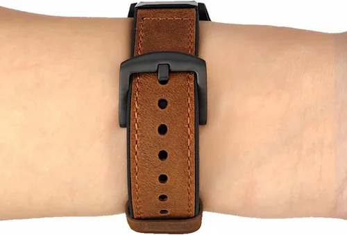 Miniatura 6 de Abanen Correa de reloj para Fitbit Versa 4/Sense 2, correa híbrida de silicona de cuero genuino con cierre de acero inoxidable para Fitbit Sense 2