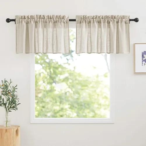 Miniatura 32 de RYB Home - Cortinas semitransparentes de lino Angora
