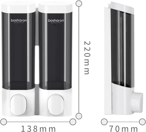 Miniatura 6 de Dispensador de jabón de ducha 2 en 1, dispensador de champú y acondicionador de cámara de 10.1 fl oz, dispensador de champú para ducha montado
