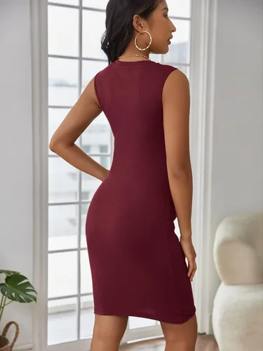Miniatura 2 de Verdusa Vestido de maternidad para mujer, sin mangas, ajustado, tipo lápiz, sin mangas