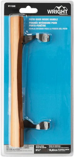 Miniatura 2 de Wright Products - Manija de puerta de patio de roble, madera/negro, 6-5/8 pulgadas (paquete de 2)