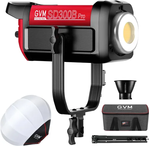 GVM 300W Iluminación de fotografía Luz de video bicolor con soporte de linterna softbox de montaje Bowens y soporte CRI 97+ CCT 2700K~6800K 12