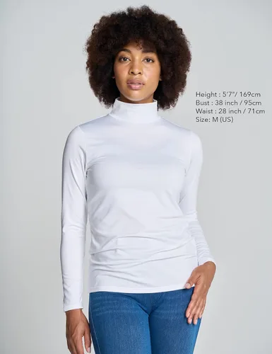 Miniatura 3 de LAPASA Women Mock Neck Thermal Underwear Top Undershirt Lightweight Midweight Fleece Lined Long Sleeve Base Layer L87L89