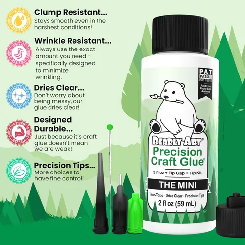 Miniatura 4 de Bearly Art Precision Craft Glue - The Mini - Kit de 2 onzas líquidas con puntas, archivo sin ácidos, adhesivo de sujeción fuerte, ideal