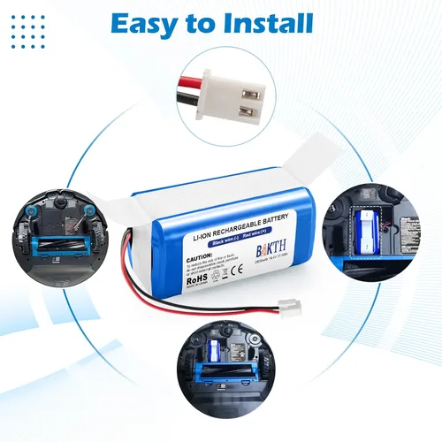 Miniatura 5 de BAKTH Batería de repuesto RVBAT850 de 14.4V 2600mAh para Shark Ion R75, R85, RV761, RV850C, RV851WV, RV871, RV1000S, RV1100VL, RV1001AE, UR1000SR
