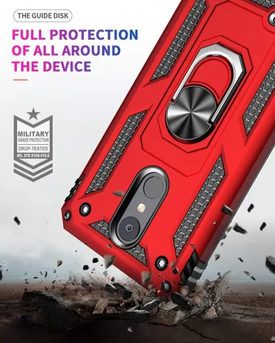 Miniatura 4 de Funda de grado militar para LG Aristo 3, Aristo 2 Aristo 2 Plus/Rebel 4 LTE/Phoenix 4/Zone 4, soporte de metal giratorio con soporte de soporte