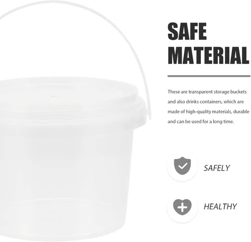 Miniatura 8 de Mini cubo de almacenamiento transparente con tapa, contenedor de plástico transparente de 10 onzas, seguro para alimentos, suministros de fiesta