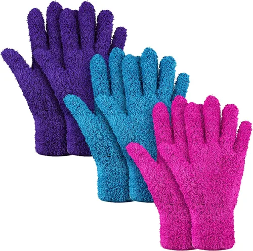 Miniatura 14 de Patelai 12 pares de guantes de microfibra para limpiar plantas de interior, persianas, muebles, casa (colores surtidos, medianos)