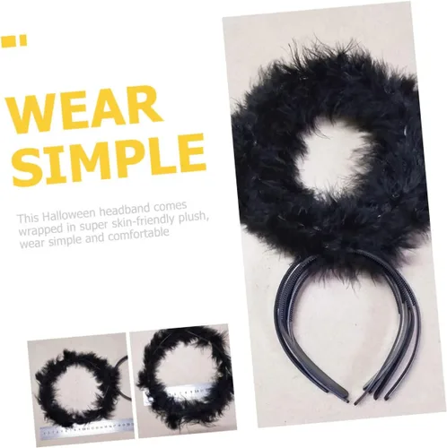 Miniatura 6 de USHOBE 30 Pcs Black Angel Headband Cosplay Costume Makeup Headband Prom Tiara Headbands for Women Headbands for Halloween Party Angels Hair