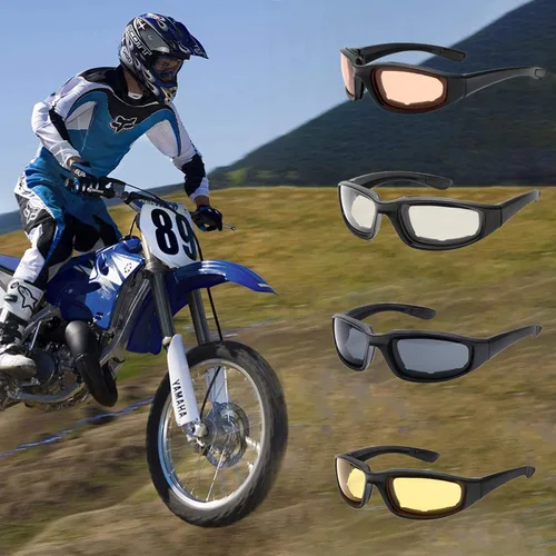 Miniatura 6 de Peciees - Gafas de sol para montar en motocicleta, 4 unidades, para exteriores 4 lentes negro-blanco