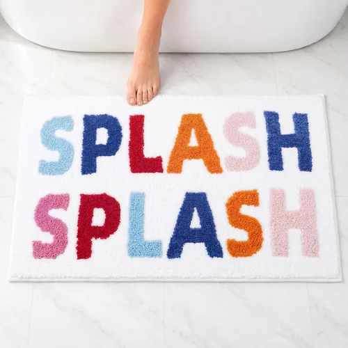Miniatura 13 de Brush Your Teeth - Tapetes de baño de 17 x 24 pulgadas, suaves, absorbentes y antideslizantes, lavables a máquina con diseños de letras coloridas