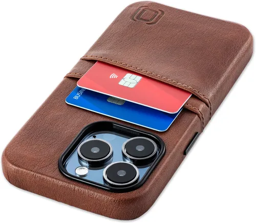 Miniatura 12 de Dockem Funda para tarjetas para iPhone 15 con placa de metal integrada para montaje magnético y 2 bolsillos para tarjetas: Cartera Luxe M2, piel