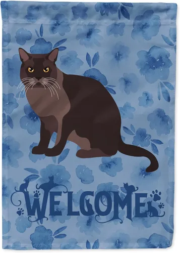 Miniatura 117 de Caroline's Treasures CK5047CHF Ojos Azules - Bandera de bienvenida con diseño de gato para casa de porche, grande, para colgar en la pared