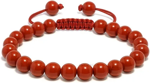 Miniatura 224 de Adjustable Crystal Bracelet – Gemstone Bead Bracelet with Adjustable Macrame String – Chic Gemstone Bracelet for Men and Women – 8mm Round Healing