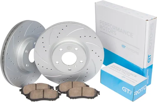 Kit delantero: rotores de disco de freno GT//Rotors Performance y pastillas de cerámica de repuesto para Hyundai Tucson [2016-2020] Kia Sportage