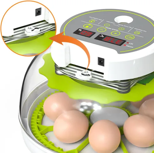 Miniatura 8 de Incubadoras de huevos para incubar pollitos, incubadora de huevos con giro automático de huevos y control de humedad, vela de huevo incorporada