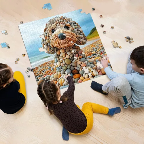 Miniatura 7 de PICKFORU Divertidos rompecabezas de perro de 1000 piezas para adultos, rompecabezas de perro guardián de playa de verano, interesante tema
