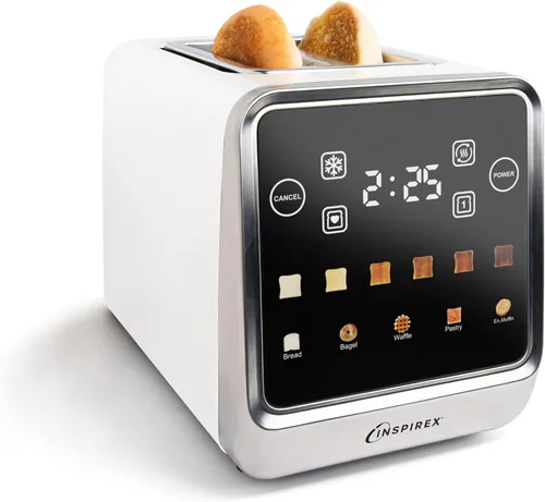 Miniatura 15 de Inspirex - Tostadora de palanca con pantalla táctil de dos rebanadas, color negro