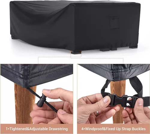 Miniatura 4 de Mrrihand Funda para Juego de Muebles de Patio Impermeable, Funda para Juego de Sofá Seccional de Exterior de Servicio Pesado 600D Funda para Juego