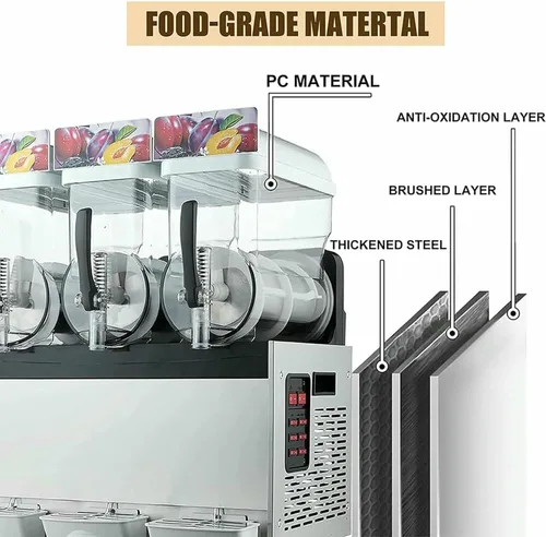 Miniatura 2 de Máquina comercial de granizado de batidos, 15 litros tipo batido, yogur, dispensador de bebidas frías, mezcla de bebidas heladas, perfecto