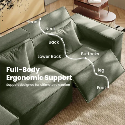Miniatura 3 de Silla reclinable eléctrica de 53 pulgadas, moderno sofá reclinable para sala de estar o dormitorio, asientos de tela de alto rendimiento