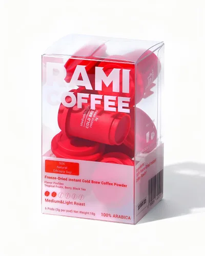 Miniatura 11 de Rami Coffee Café en polvo instantáneo liofilizado de café instantáneo, tostado medio 100% arábica, 6 paquetes individuales portátiles para el hogar