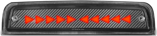 DNA MOTORING 3BL-DRAM09-3D-T4-LED-BK Línea de punta de flecha de carcasa negra 3D LED de montaje alto 3ª tercera luz de freno [compatible con Dodge