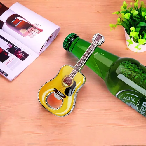 Miniatura 6 de 1 pieza/set abrebotellas de cerveza con forma de guitarra, regalo para amantes de la música y la guitarra, utensilios de cocina para bebedores