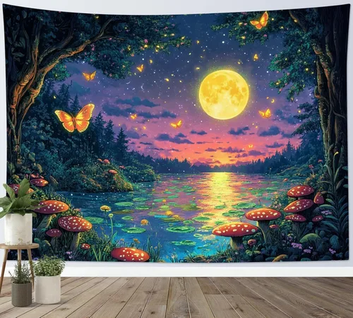 Miniatura 47 de LB Tapiz de león con animales salvajes, león africano, blanco y negro, gris, para colgar en la pared, dormitorio, sala de estar, dormitorio, arte