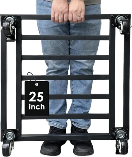 Miniatura 12 de Soporte cuadrado para plantas de 18 pulgadas con ruedas, resistente, organizador grande de metal para plantas en interiores y exteriores, plataforma