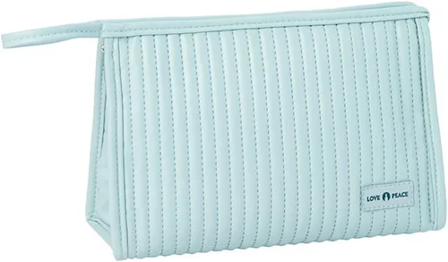 Miniatura 7 de Bolsa de maquillaje para mujer, bolsa grande con cremallera para uso diario, bolsa de cosméticos de piel sintética, bolsa de cuidado de la piel