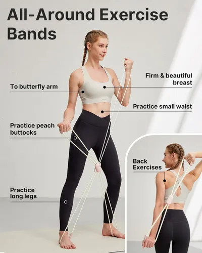 Miniatura 2 de YOTTOY Banda de resistencia cruzada para entrenamiento de cuerpo completo, bandas elásticas de ejercicio para piernas, brazos, glúteos, bandas