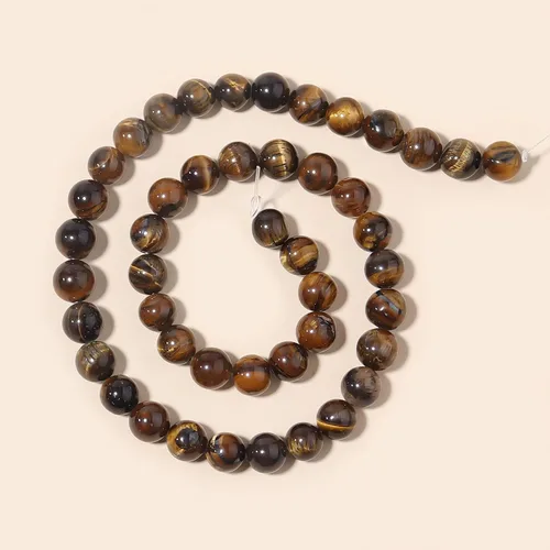 Miniatura 8 de Cuentas redondas sueltas de tigre de lapislázuli natural de 0.315 pulgadas (0.315 in), piedra curativa para hacer joyas, manualidades, pulseras