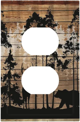 Miniatura 113 de Mid Century Morden Boho - Placa de pared para interruptor de luz dúplex de 1 banda, placa frontal decorativa eléctrica para receptáculo para baño