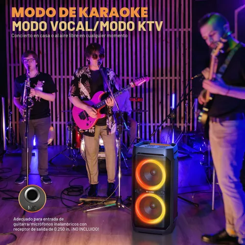 Miniatura 9 de W-KING Altavoz Bluetooth portátil de 240 W, caja de auge fuerte con subwoofers de graves profundos, altavoz impermeable IPX6 para exteriores
