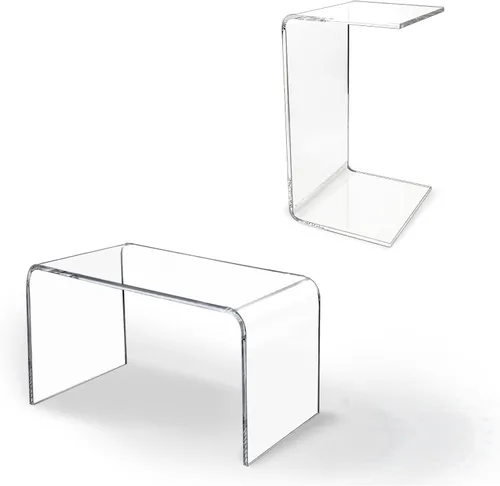Miniatura 11 de Mesa auxiliar acrílica, mesa auxiliar de acrílico, mesa de centro transparente/mesita de noche para sala de estar, balcón, dormitorio, espacio