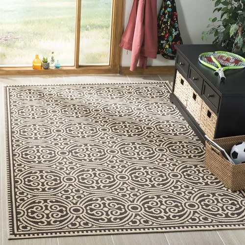 Miniatura 8 de SAFAVIEH Alfombra lavable para exteriores Linden Collection - 4 x 6 pies, aguamarina y crema, no desprende pelusa y fácil de limpiar, ideal