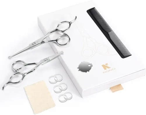 Miniatura 7 de Kit profesional de tijeras de corte de pelo para niños, puntas redondeadas, tijeras de corte de pelo de peluquería (6.1 pulgadas) y tijeras de corte