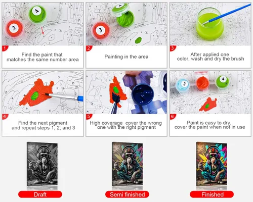 Miniatura 6 de TUMOVO Kits de pintura por números para adultos sobre lienzo, pintura acrílica para adultos y niños, pintura por número, kits de pintura por números