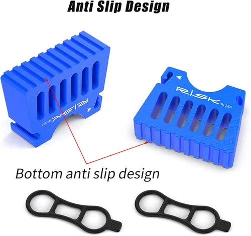 Miniatura 4 de Soporte de reparación invertido para bicicleta, soporte de manillar portátil para mantenimiento de bicicletas, base antideslizante y correas de Azul