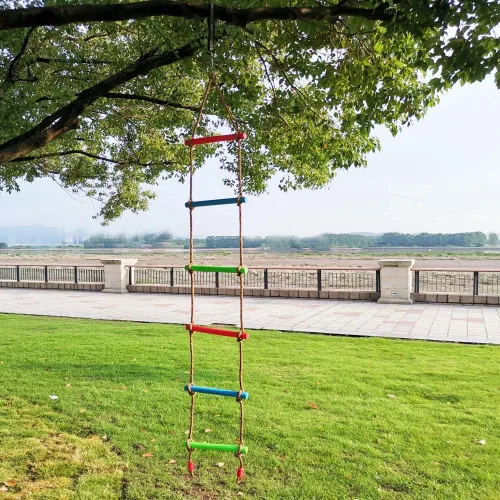 Miniatura 3 de Escalera de cuerda de escalada para niños, columpio para árbol con correa para colgar, para interiores y exteriores, patio trasero