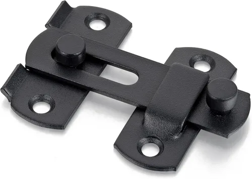 Miniatura 8 de INIRET Paquete de 4 pestillos para puerta de granero, 2.75" x 2.02" acero inoxidable negro mate, pestillo de puerta abatible de granero, cerradura