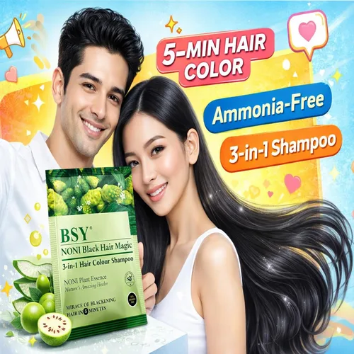 Miniatura 4 de BSY Noni Black Hair Magic Champú para teñir el cabello, 0.4 fl oz - Paquete de 24 sobres