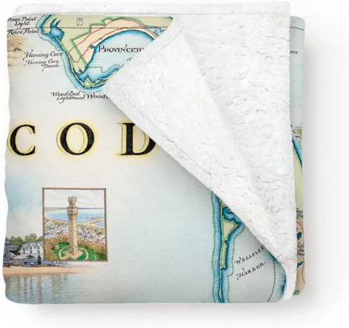 Miniatura 8 de Xplorer Maps Manta de forro polar del Parque Nacional Acadia Manta de 58 x 50 pulgadas Arte original dibujado a mano