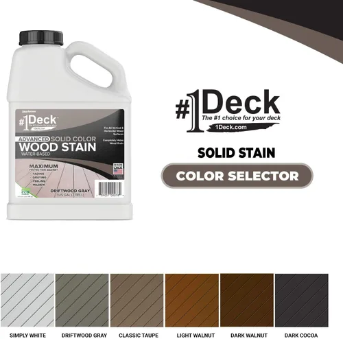 Miniatura 2 de #1 Deck – Tinte superior para madera de colores sólidos para cubiertas, vallas y revestimiento, 1 galón (3.78 L)