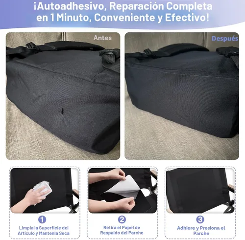 Miniatura 3 de Gheeidau Parche de Reparación de Lona 9×11 Pulgadas 3 Piezas Impermeable Autoadhesivo Parche de Reparación de Tela para Tiendas de Campaña, Cubierta